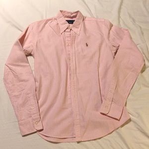 Ralph Lauren L/S button down oxford pink/white